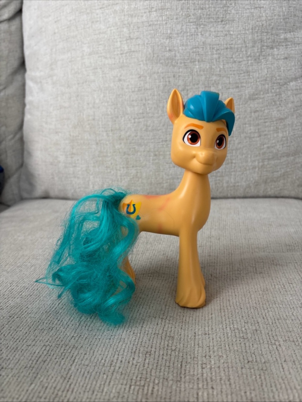 My Little Pony Yellow Figure with Teal Mane and Tail
